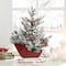 Glitzhome® 21" Christmas Red Sleigh Frosted Floral Centerpiece
